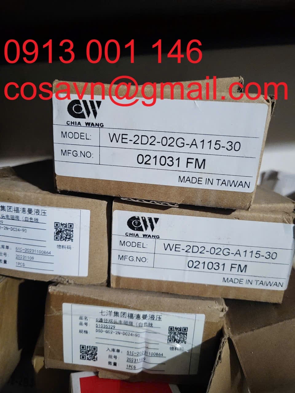 CHIA WANG Van điều khiển hướng thủy lực điện từ CHIA WANG model WE-2D2-02G-A115-30 WE-2D2-02G-A115-30